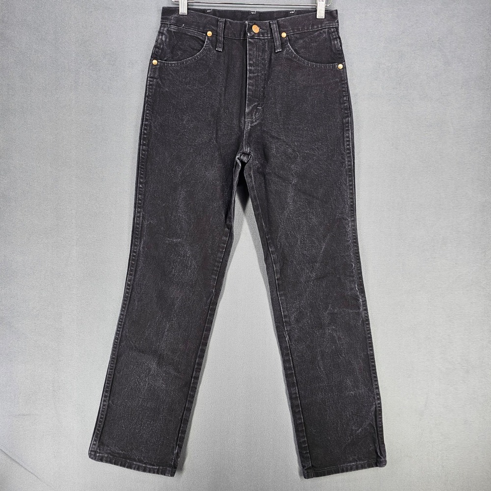Wrangler‎ Jeans Mens 28x30 Black Western Cowboy Cut Straight Leg Denim 936BK
